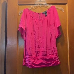 WHBM Hot Pink Silk Top Small